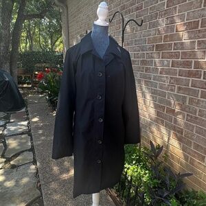 Lands End classic Black Trench coat  Unisex size M W004600